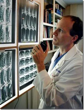 Dr. Donald Murphy dictating MRI findings